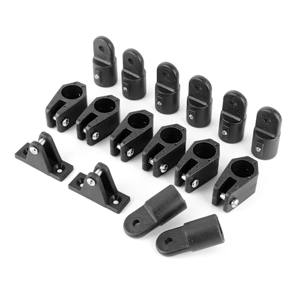16 st Set Båtdäck Gångjärn Käft Slide Eye End Cap Nylon Fitting för 22mm 7/8in rör eller rör