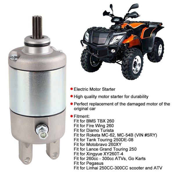 Elektrisk motorstarter i stål, passer til Linhai 250CC‑300CC scooter og ATV