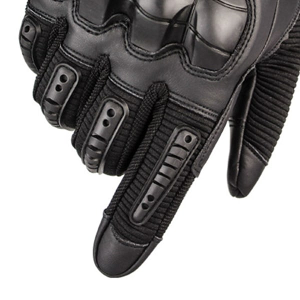 Motorcykelhandsker Hard Knuckle Åndbare Godt greb Anti-skrid Full Finger Powersports Handsker til Skovhugst Tung Industri Sort M