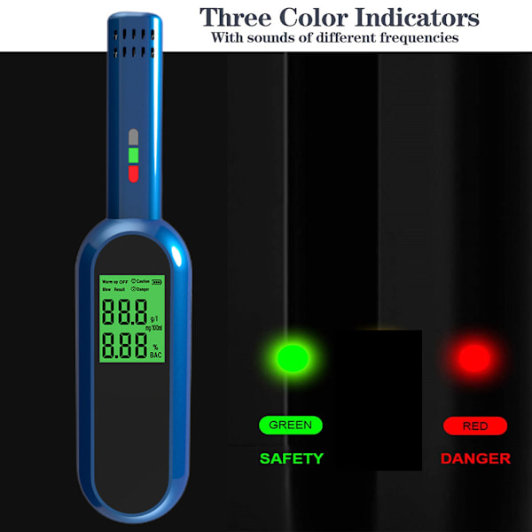 Høy presisjons alkoholtester - Bærbar indikatorlampe alkoholtester - Promilleanalysator
