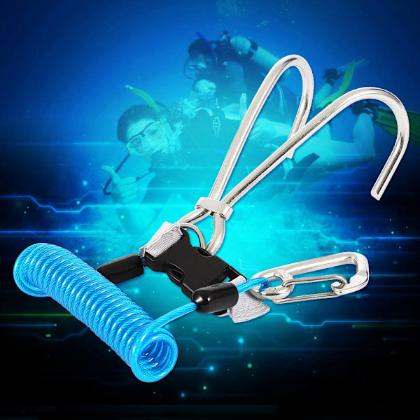 Rustfrit Stål Reef Hook - Dykkersikkerhedsudstyr (Blå)