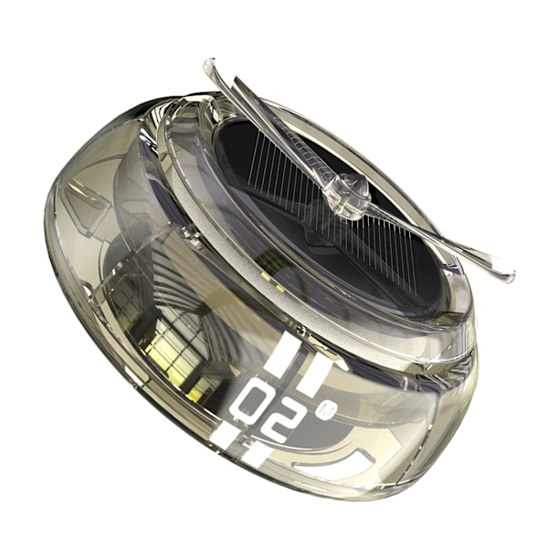 Billuftfräschare Solenergi Autorotation Propeller Design Stark metall Bil Aromaterapi Diffusor för fordon Transparent