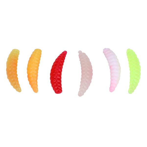 Mini size Worm Larva Grub Shape Fishing Soft Bait Lure Fishing Tackle Tools 100pcs set