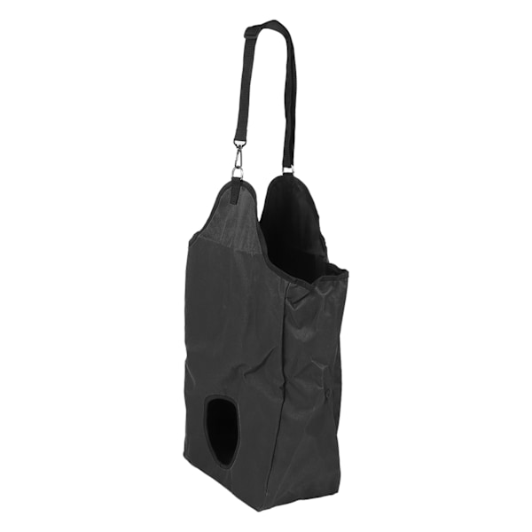 Slow Feeder Horse Hay Tote Bag - Simulerar bete, minskar avfall [Svart]