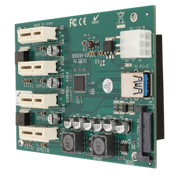PCI E X1 til 4xPCI E X1 Adapterkort Plug and Play PCB PCI E X1 Adapterkort til Windows til Linux