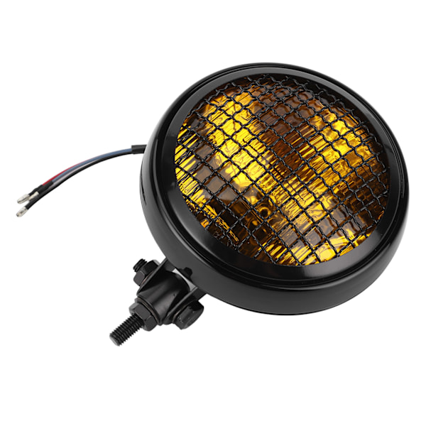 Universal Motorsykkel Frontlys Amber Linse Retro Rund Lampe Med Grillbeskytter 120W 6in