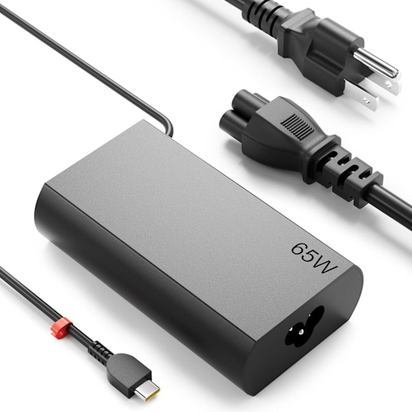Ny Ultra-Tynn 65W USB C Laptop Lader for Lenovo S22016, S22017, X280, XLTABLET2016X1TABLET2017480, E580, R480 S12018, etc.