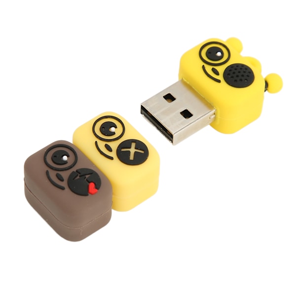 Flashdrev PVC Tegneserie Bi Stil USB 2.0 Standard Hot Swap Bærbar USB-hukommelse til Kontor Forretning Gul 32GB