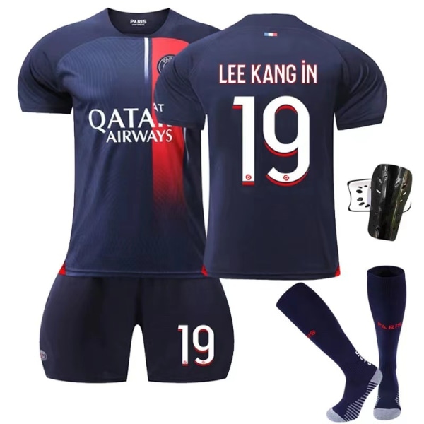 Paris fodboldtrøjesæt Børn Ungdom Voksen Mbappe/Messi/Neymar T-shirttrøje No. 19 S(160-170cm)