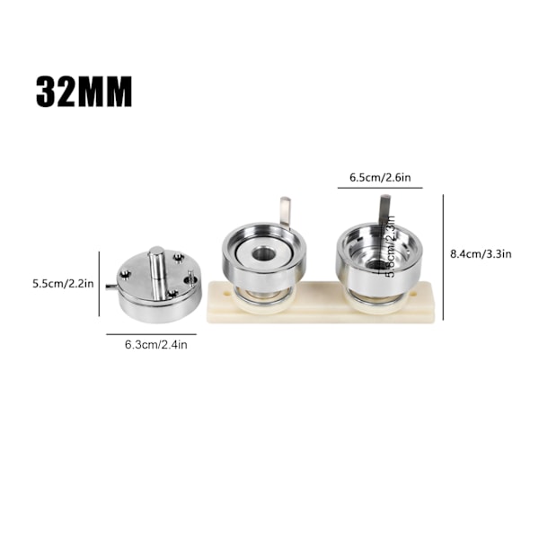 Utskiftbar form i aluminiumlegering for 32 mm Button Maker Badge Machine