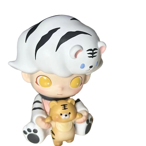 Tiger, der lærer at gå, POPMART Pop Mart blind box DIMOO Animal Kingdom serie figurer søde gaver trendy legetøj Tiger learning to walk About 4*4*10cm