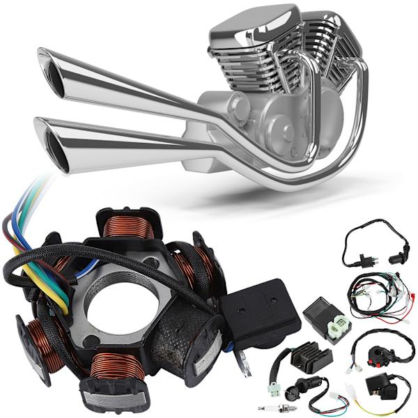 Elektrisk ledningsnet Relæ Ensretter Magneto Stator til GY6 125cc 150cc