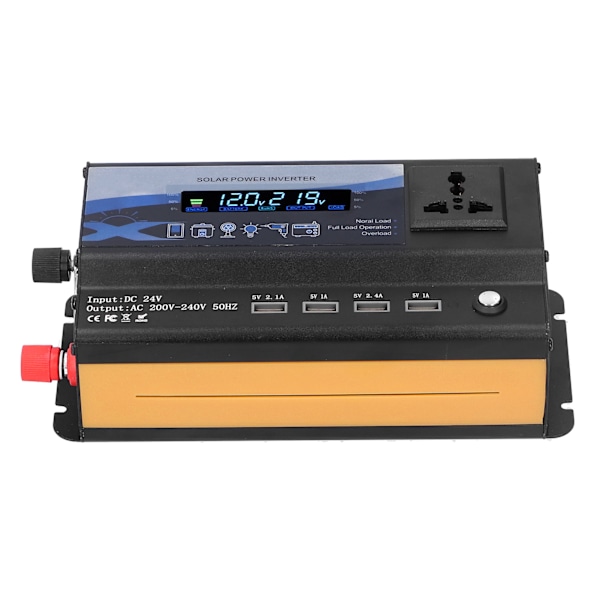 Xuyuan 4000w bil inverter med LED-farve Ambient Light 4 USB-opladere Vehicle Power Converter24V