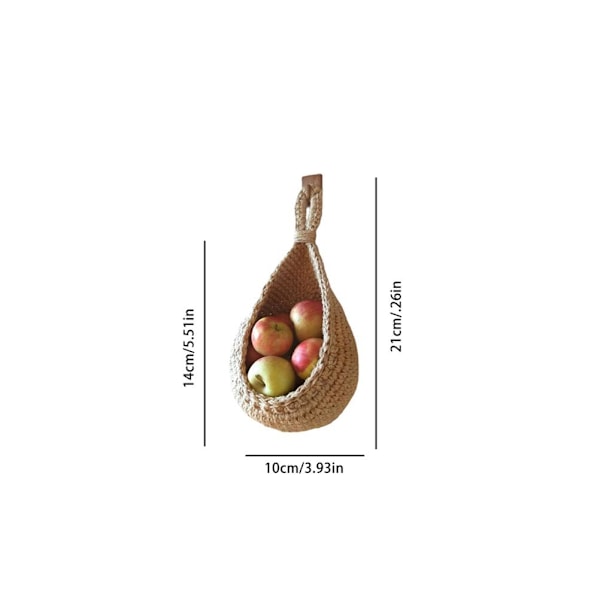 Bohemsk håndvevd veggmontert frukt- og grønnsakskurv