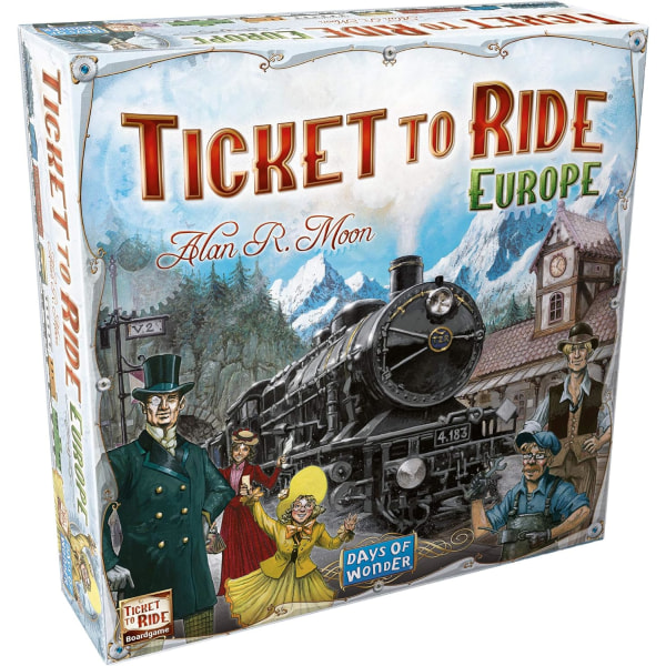 Ride Europe Board Game Tickets | Ages 8+ | Suitable for 2 to 5 players | Average play time 30-60 minutes-