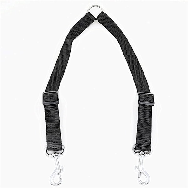 Dobbel Dobbel Leash Splitter for Store og Små Hunder: 2 Leashes, Svart