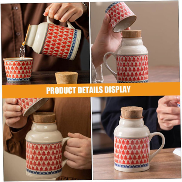Keramisk Lera Glas Vattenflaska Set Retro Design Vattenflaska Lock Gallon Dunk Hem Vattenförvaringsbehållare Vattenflaska