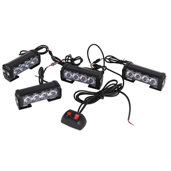 12V24V Bil Mellomnett Blinklys 15W IP67 Vanntett 6000K Universal Strobe 16 LED-blinklys for Bil
