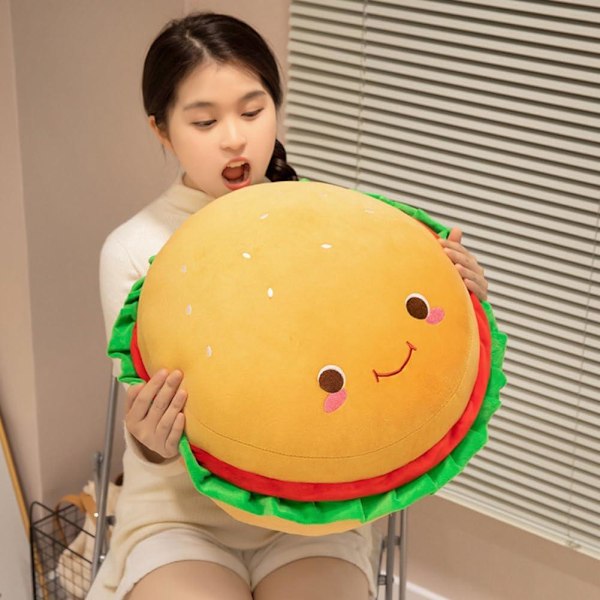 3D Simulation Cheeseburger Plys Pude Hamburger Fyldt Pude Fluffy Hamburger Pude Børneværelse Skole Klasseværelse Sofa Dekoration
