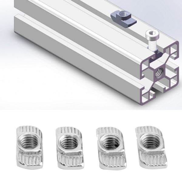 Europeisk standard T-mutter - M6-gänga - 30T glidmutter - 100 st