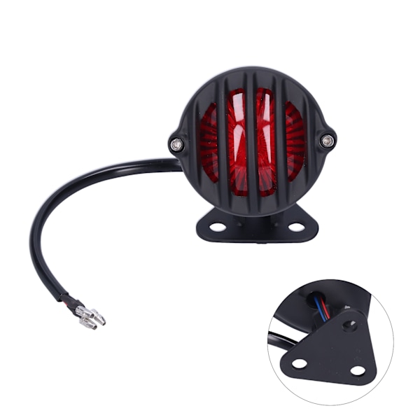 Bremslys LED Bakplate Montering Universal for Retro Motorsykkel Ombygginger 12V