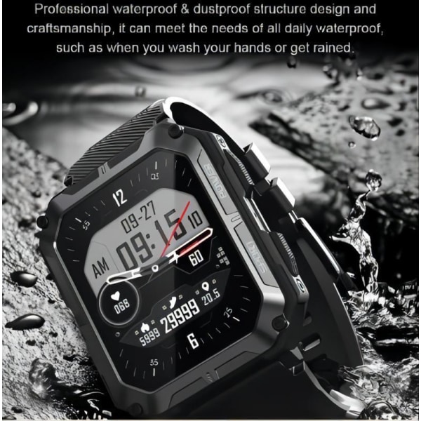 Svart, ny C20pro Bluetooth call watch, utomhus tresäker-X orange bambu