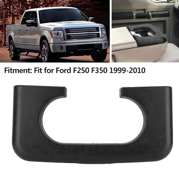 Armlæn til midterkonsol med kopholderdæksel Sort Passer til Ford F250 F350 1999-2010