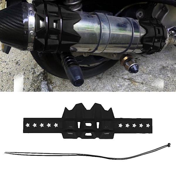 Universal Silikone Motorcykel Udstødning Varmeskjold Rør Beskytter Cover Guard (sort)