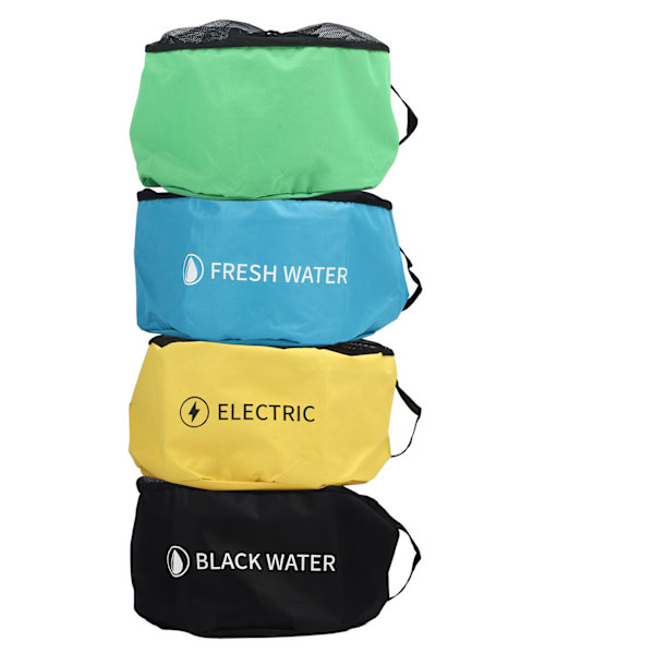 Förvaringspåsar för husbilsslangar Multifunktionella husbilstillbehör Väska för avloppsslangar Fresh Black Waterslangar Elsladdar 4 lager