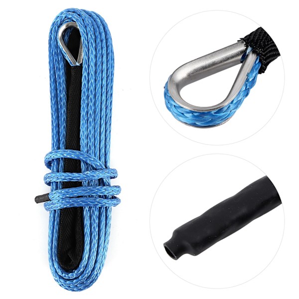 Vinschrep 15 m kabel 7700lbs Nylon Trailer Recovery Dragrem för SUV ATV UTV TrunkBlue