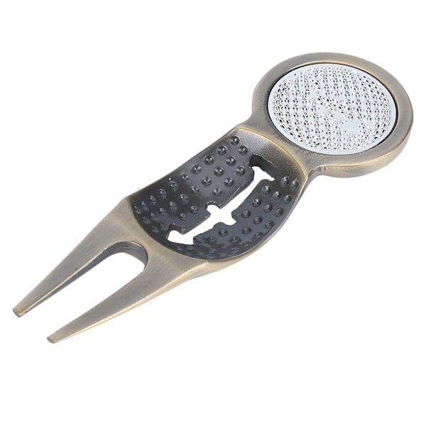 Sinkkiseos Golf Divot Repair Tool Magneetilla ja Merkkiviivalla Harjoitteluun (pronssi)