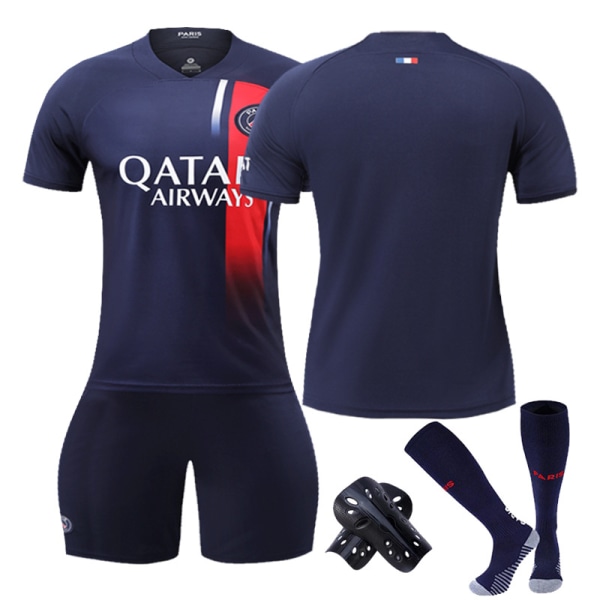Paris fodboldtrøjesæt Børn Ungdom Voksen Mbappe/Messi/Neymar T-shirttrøje No number 16(90-100cm)