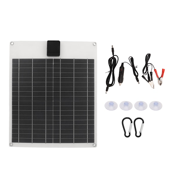 20W 5V 12V Solpanel Dual Output Monokristallin Power Generator Panel Batteriladdarsats för bilbåtssläp RV Vit