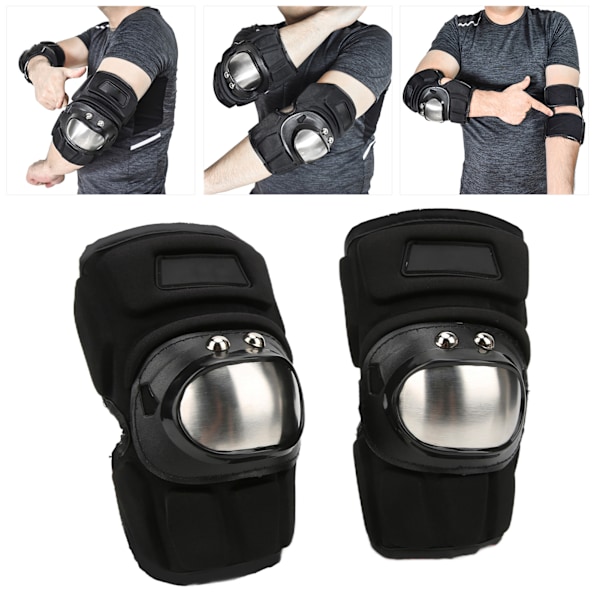 2st motorcykel handarmbågsdynor i rostfritt stål med 8 EVA skyddsdynor för mountainbikesäkerhet