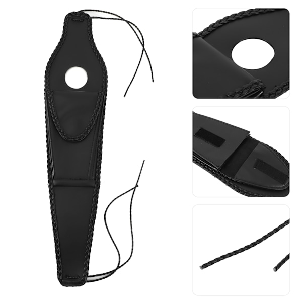 Motorcykel Bränsletanklock Skyddspanel Trim med Väska PU Läder Passar för XL 883 1200 48 Flätat Rep Kant