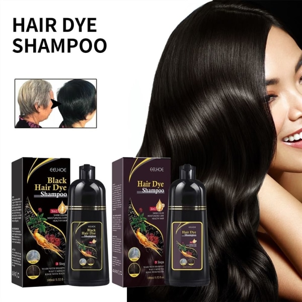 100 ml Natural Herbal Instant Black Hair Dye Schampon for vita Hørtingredienser Schampo Hårfarvemiddel-a black