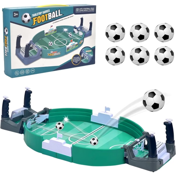 1 kpl minipöytäjalkapallopeli, jossa 6 jalkapalloa, set, perheurheilulautapeli lapsille aikuisille syntymäpäiväjuhlien MM-lahja