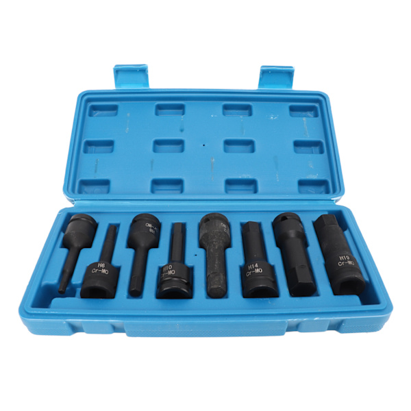8 stk 1/2-toms sekskantpipesett H5 til H19 CR‑V Impact sekskantpiper Universal for kjøretøygressutstyr