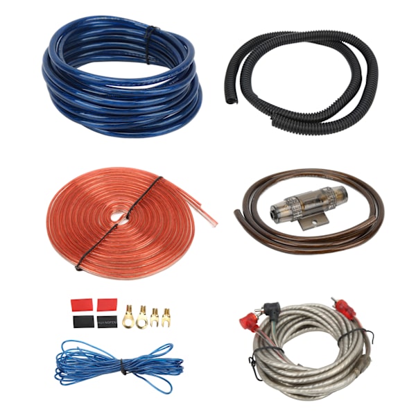 Installationssats för elförstärkare för bil 6GA Subwoofer Kabel Audio Wire Protector Universal