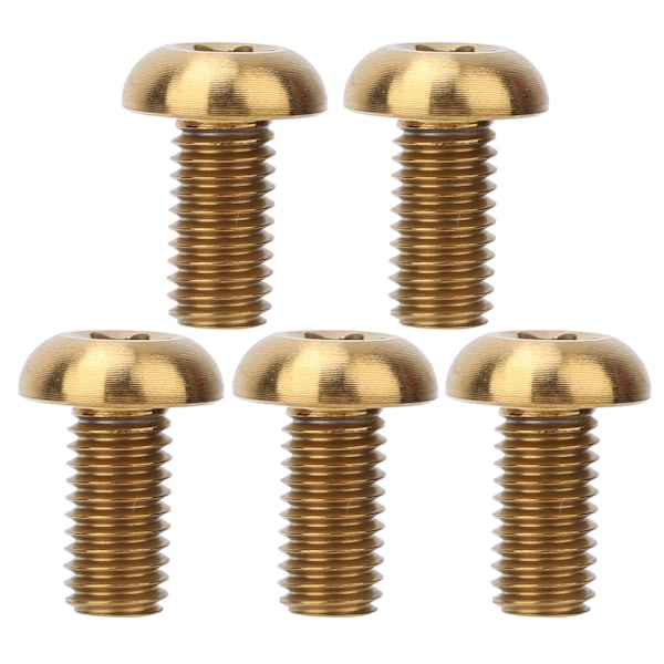 5 stk / Pakke Titanium Legering M5*12 Cykel Vandflaske Bur Bolte M5*10 Skivebremse Skruer (M5*10 Guld)