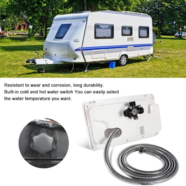 Utendørs RV Dusjboks Kit Kald Varm Bryter Marine Båt Bobil Kit