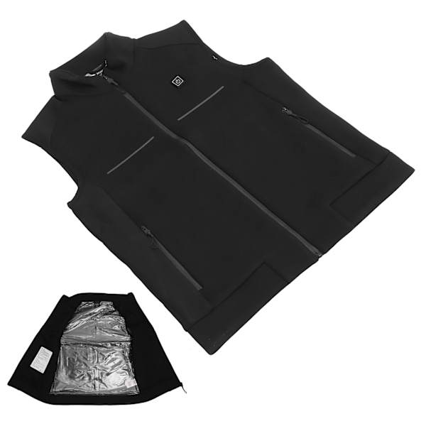 Opvarmet Ridevest USB Genopladelig 3 Temperaturindstillinger Elektrisk Opvarmningstøj Unisex til Mænd Kvinder 3XL