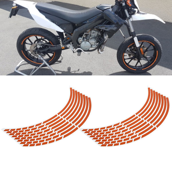 16 stk. Cykel Motorcykel 16-18 tommer reflekterende hjulfælgdekaler Dekorationstilbehør (orange)