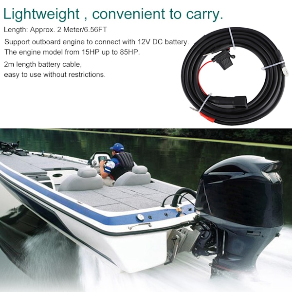 2M akkukabeli sopii Yamaha Parsun Powertec -perämoottoreille 30-85HP