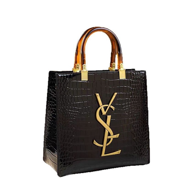 Kvinders håndtasker i krokodilleskind, clutch tasker, crossbody tasker, skuldertasker, tote bags, luksusmode (sort) black