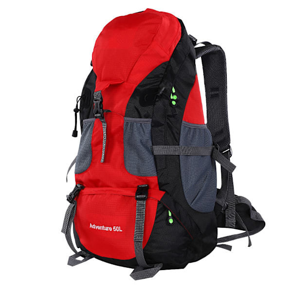 50L Waterproof Bag Camping Climbing Outdoor Travel Hiking Backpack Red