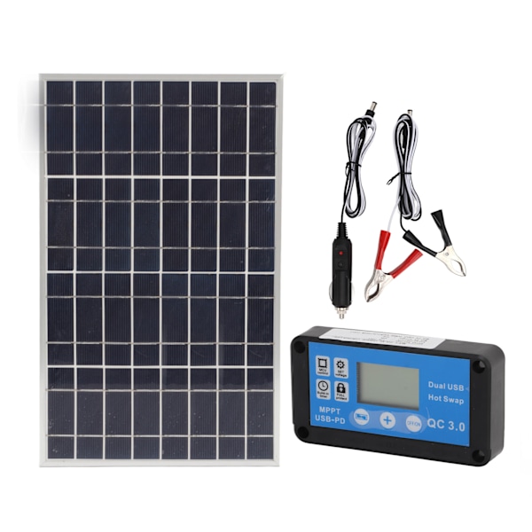 Solcellepanel med 40A-kontroller Polysilisium 30W Dobbel USB-lading Høy konverteringseffektivitet for RV-bilfartøy Fly