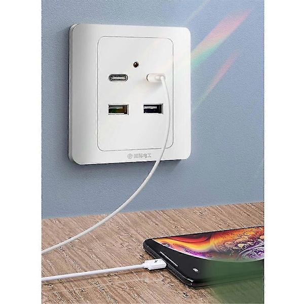 Typ-C USB-vegglader Ladekontakt med USB-port 4-Port USB+Typ-C Strømskinne