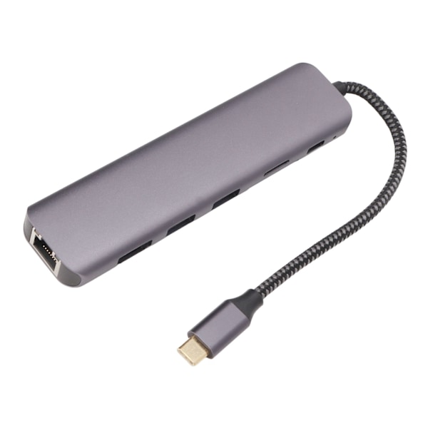 USB-C Hub 7-i-1 4K 1 Gbps Ethernet 100W PD 2 USB3.0-portar USB till HDMI Multiport-adapter