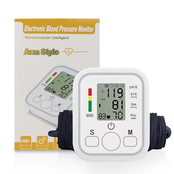 Sphygmomanometer fuldautomatisk elektrisk intelligent blodtryksmåler eksport overarm neutral blodtryksmåler